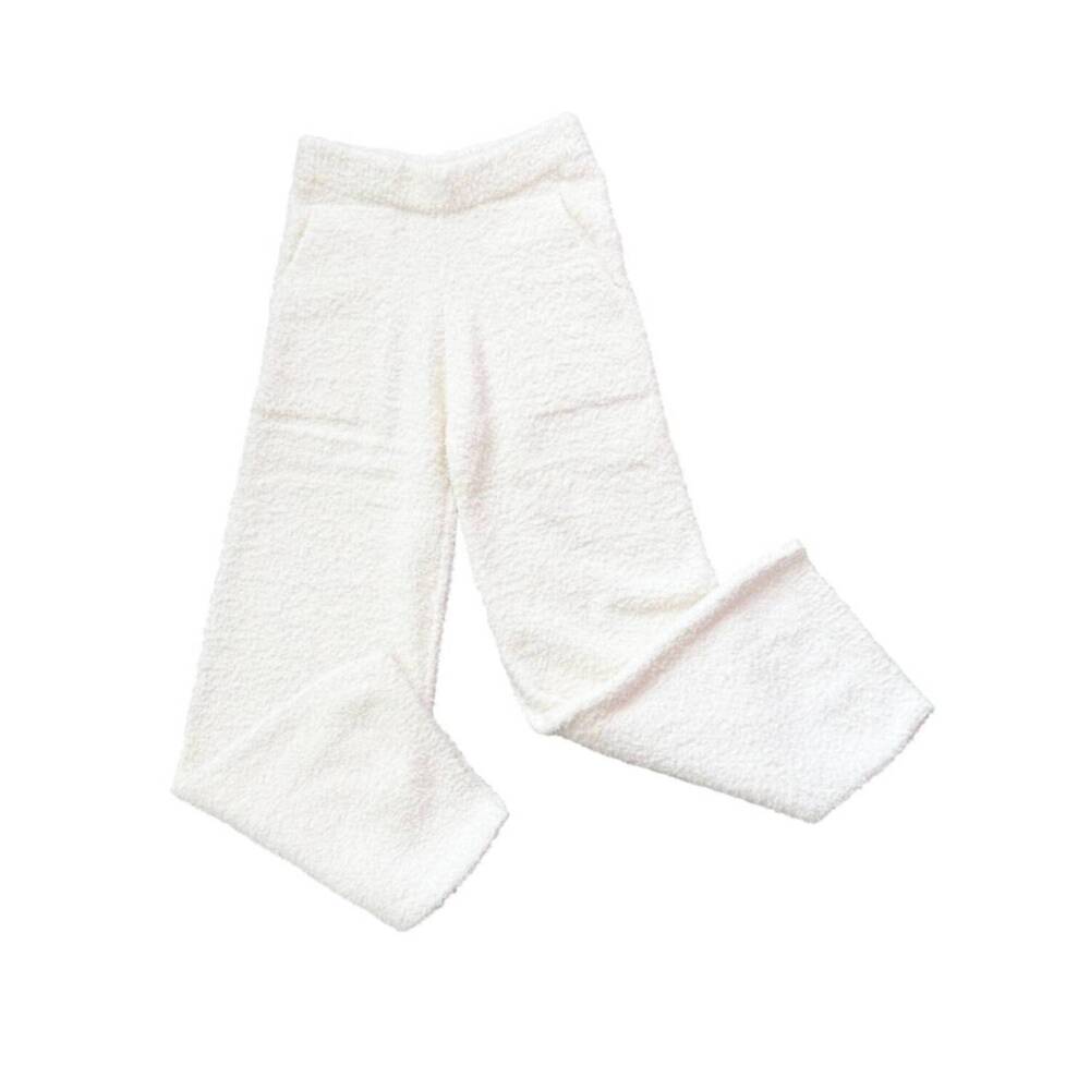 NEW TENLY girl's sherpa wide leg pant in white